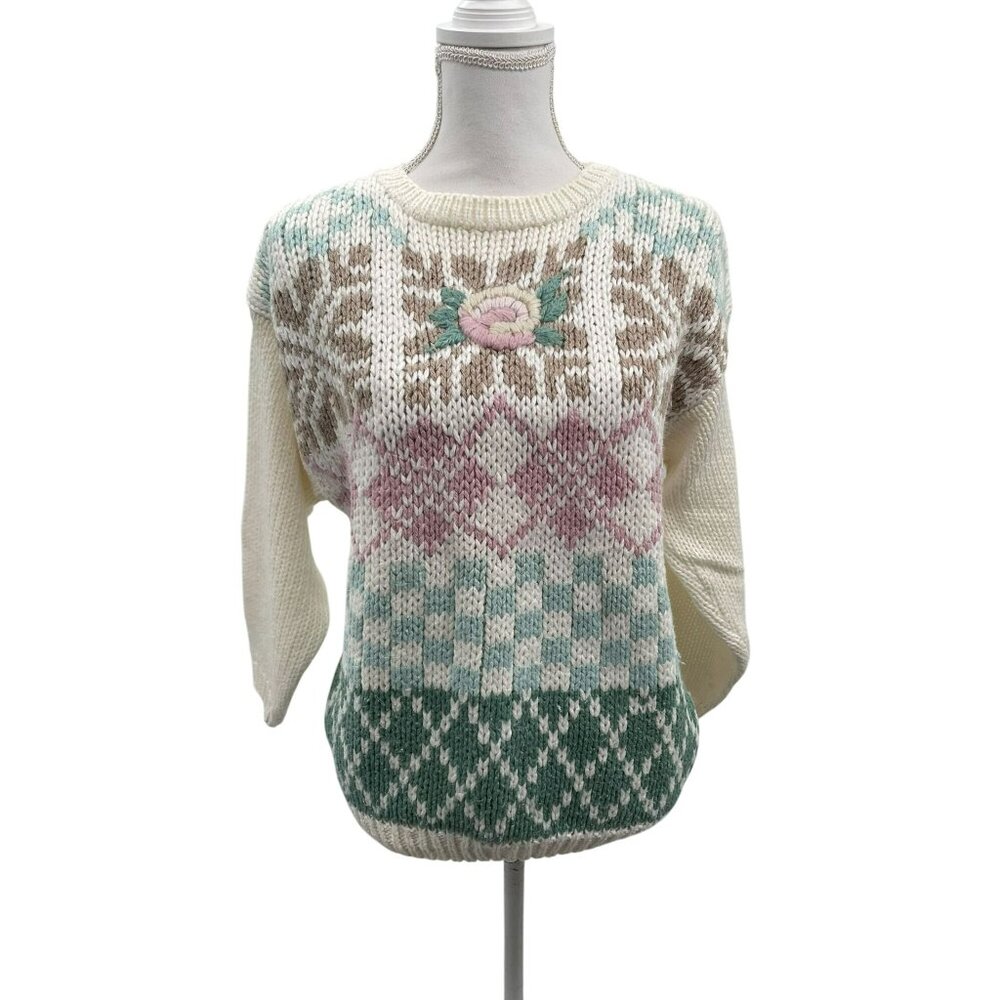 Vintage Shenanigans Sweater Womens M Used Knitted by Hand - Picture 3 of 16